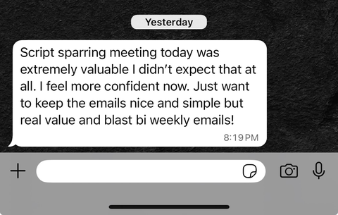 Original member screenshot: Script sparring