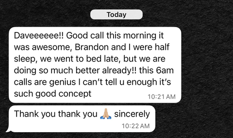 Original member screenshot: Morning coaching call