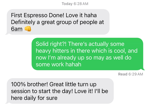 Original member screenshot: Espresso room