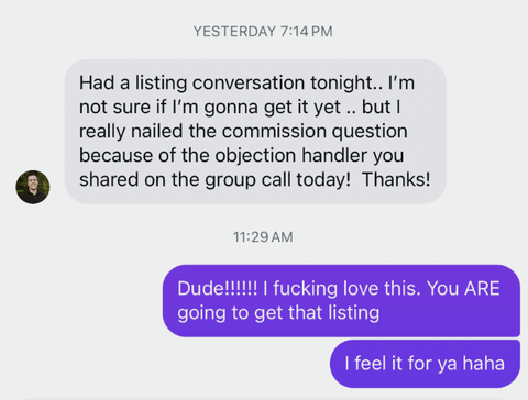 Original member screenshot: Member — listing conversation