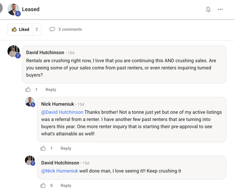 Original member screenshot: Nick — renter relationships