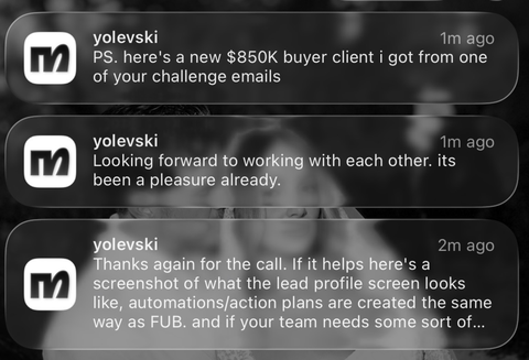 Original member screenshot: yolevski — email campaign